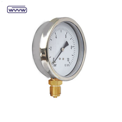 chất lượng  Bottom Mount Liquid Filled Pressure Gauge Standard EN 837-1 YTN-100 nhà máy sản xuất