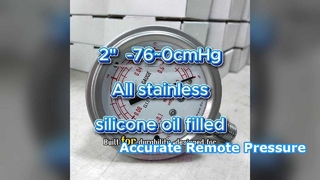 2" 50mm -0.1~0MPa -76~0cmHg Tất cả đều không gỉ, chống rung, chứa đầy dầu silicon