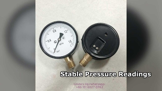 Vỏ thép đen 4" 100mm, mặt trong và ren bằng đồng thau, mặt số dọc 0 ~ 1.6MPa.M20 * 1.5.