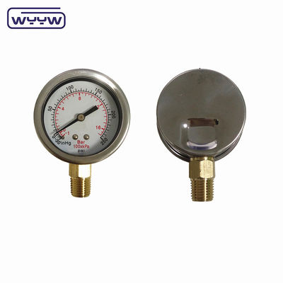 1/8 &quot;NPT Mini Pressure Gauge Máy nén không khí Máy đo chân không thủy lực