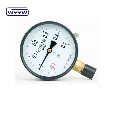 1.6%Fs -30inhg Máy đo áp suất chân không -1-0 Mpa 100mm Máy đo áp suất âm
