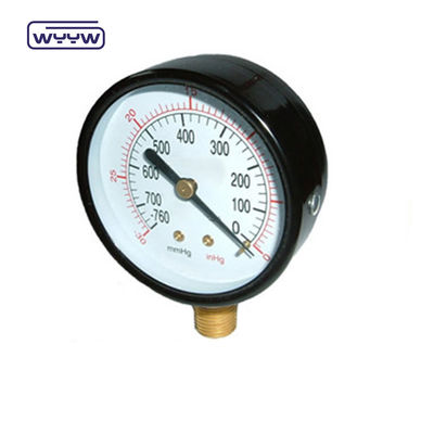 1.6%Fs -30inhg Máy đo áp suất chân không -1-0 Mpa 100mm Máy đo áp suất âm