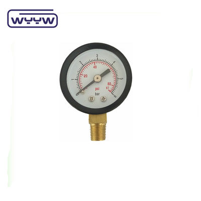Vỏ nhựa Máy đo áp suất chân không hai quy mô Đặt lại 1 1/2 &quot;40MM -1bar-0bar Vỏ thép