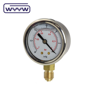Máy đo áp suất âm ở mặt dưới 2,5&quot; Máy đo chân không công nghiệp