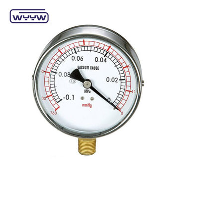 Máy đo áp suất âm ở mặt dưới 2,5&quot; Máy đo chân không công nghiệp