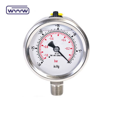 Máy đo áp suất âm ở mặt dưới 2,5&quot; Máy đo chân không công nghiệp