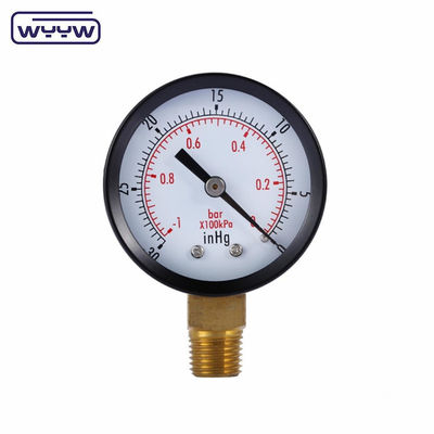 Thép Vacuum Pressure Gauge Manometer đáy gắn WYYW