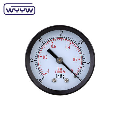 Thép tiêu cực áp suất đo -0.1Mpa Back Mount 60mm Dial