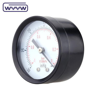 Thép tiêu cực áp suất đo -0.1Mpa Back Mount 60mm Dial