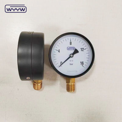 4 inch chung CL1.6 nước khí manometer 1/2 &quot;bsp 10bar 16bar ống bourdon 100mm áp lực