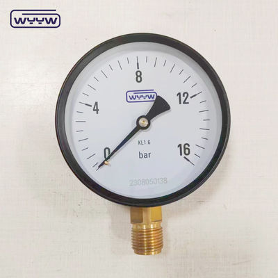 4 inch chung CL1.6 nước khí manometer 1/2 &quot;bsp 10bar 16bar ống bourdon 100mm áp lực