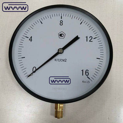 250MM Lượng lớn ống Bourdon Hành động đo áp suất chính xác cao 16Kgf / cm2