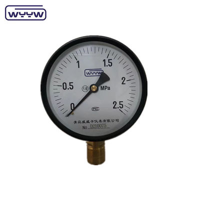 100mm thép đen ống bourdon loại kết nối đáy MPa bình thường đường sắt máy đo áp suất