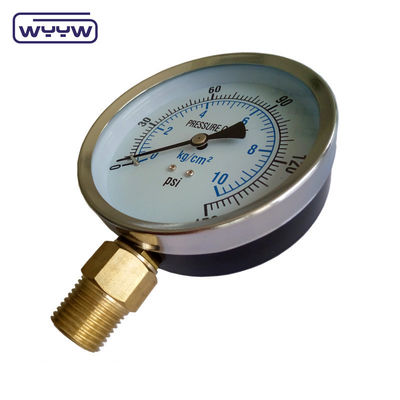 WYYW 100mm vỏ sắt MS kết nối đáy manometer 16bar