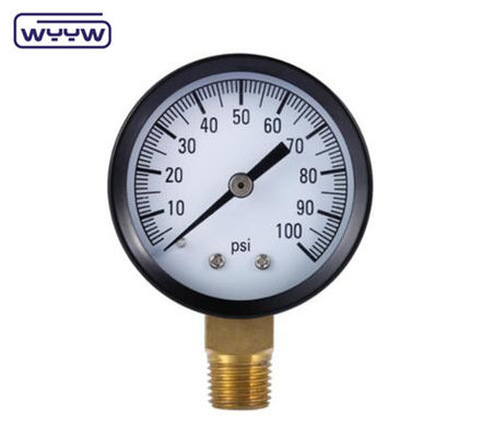 63mm khô 1/4 &quot;NPT Lower Mount Pressure Gauge