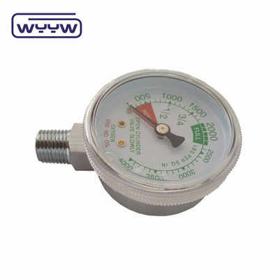 Giá nhà máy 0-4000psi sử dụng y tế không có dầu đáy 50mm đo áp suất xi lanh oxy