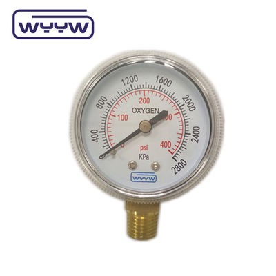 Giá nhà máy 0-4000psi sử dụng y tế không có dầu đáy 50mm đo áp suất xi lanh oxy