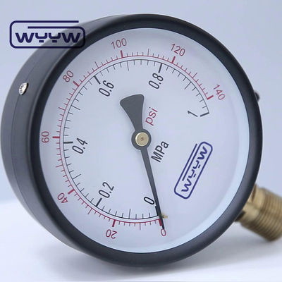 100mm nước chung thương mại máy đo áp suất Manometer đáy gắn