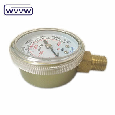 Máy đo áp suất khí áp lực mặt dưới cho xi lanh oxy