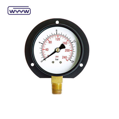 Đen thép loại tường gắn máy đo áp suất 100mm Dial 1 năm bảo hành