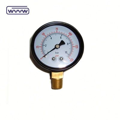 Thép hơi máy đo áp suất Manometer đáy gắn với vỏ thép màu đen