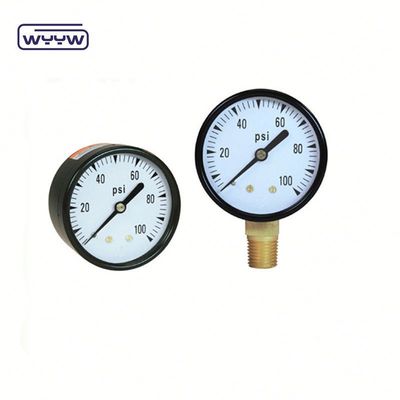 Thép hơi máy đo áp suất Manometer đáy gắn với vỏ thép màu đen