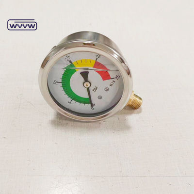 Chứng nhận CE EN837-1 Glycerine Oil Filling Hydraulic 0-25 Bar G1/4&quot; Oil Filled Color Pressure Gauge