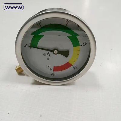 Chứng nhận CE EN837-1 Glycerine Oil Filling Hydraulic 0-25 Bar G1/4&quot; Oil Filled Color Pressure Gauge