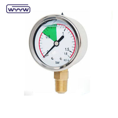 Chứng nhận CE EN837-1 Glycerine Oil Filling Hydraulic 0-25 Bar G1/4&quot; Oil Filled Color Pressure Gauge