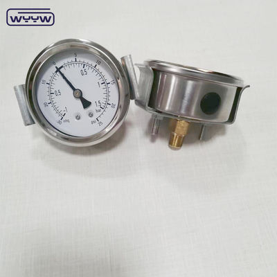 ss304 jack thủy lực 1/4 &quot;bsp 2.5&quot; trục đầy chất lỏng máy đo áp suất kẹp