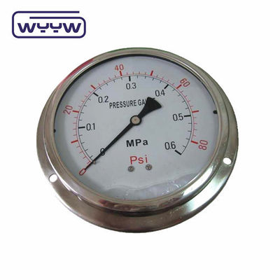 Panel Mount 4&quot; 1/2&quot;NPT hoặc BSP Bar Psi Double Scale Liquid Oil Filling PG100 Series Stainless Pressure Gauge