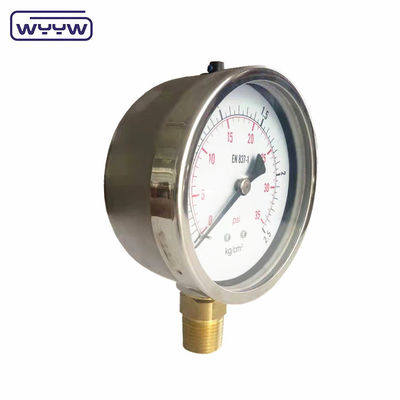 Máy đo áp suất nước thủy lực di động Máy đo áp suất dưới đáy Thùng lắp đặt Vỏ Stainless Steal 100MM Máy đo áp suất 600 bar