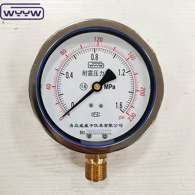 Sản phẩm mới bayonet vỏ chrome 1/2 &quot;bsp thanh đầu vào quang học psi 4 &quot;glycerin đầy áp lực đo manometer