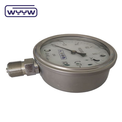 EN837-1 CE được phê duyệt chống vỡ thép không gỉ tương tự glycerine đầy áp lực đo thanh manometer