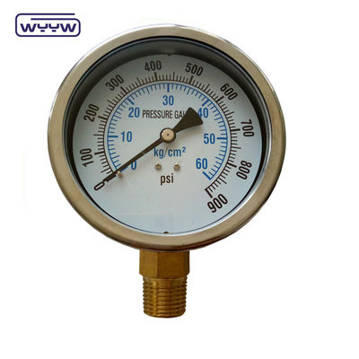 100mm 1,6% 1% độ chính xác Máy đo áp suất bơm, Máy đo áp suất chênh lệch cho bộ lọc, Máy đo áp suất