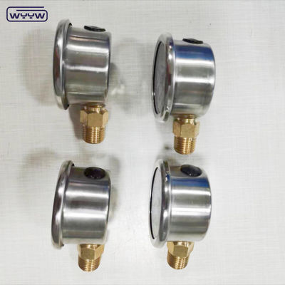 40mm mặt số ss304 trường hợp chỉ đường ống Bourodon dọc 0-10bar / psi dầu lấp đầy máy đo áp suất 1-1/2
