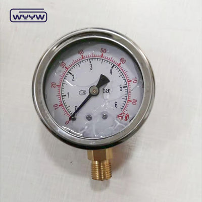 Kết nối đồng chất lượng cao 1/4 &quot;BSP Double Scale Bar Psi EN837-1 Accurac 1.6 Liquid Filled Pressure Gauge