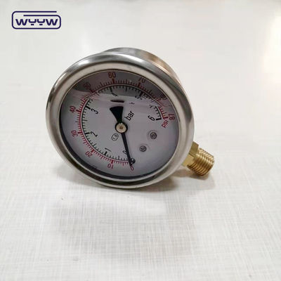 Kết nối đồng chất lượng cao 1/4 &quot;BSP Double Scale Bar Psi EN837-1 Accurac 1.6 Liquid Filled Pressure Gauge