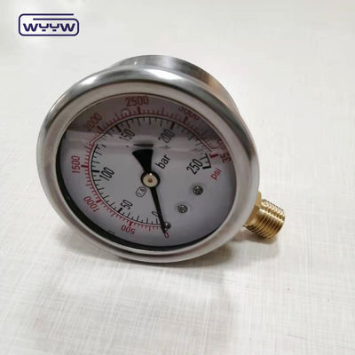 Tùy chỉnh 1/4 BSPT kết nối đáy chân không dầu chứa máy đo áp suất nguyên liệu của máy đo khí áp suất cao công nghiệp
