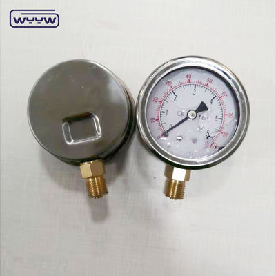 Thép không gỉ 63mm Radial Connection Dầu glycerine chứa 600bar Hydraulic Pressure Gauge