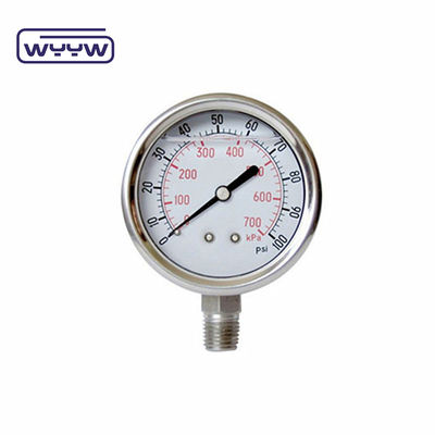 chống sốc trở lại đồng gắn máy đo áp suất tùy chỉnh phạm vi