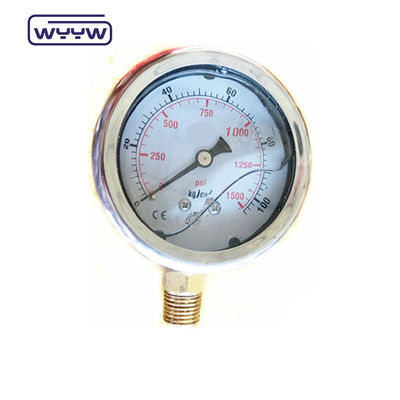 1/8 &quot;NPT kết nối dưới cùng máy đo áp suất 1,5&quot; 40mm thử nghiệm áp suất dầu máy đo