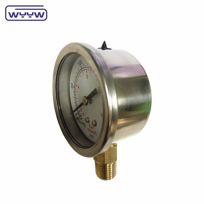 Máy đo áp suất kết nối trở lại Máy đo áp suất chống sốc 60mm