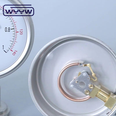 100mm Oil Thread Chromed Bourdon Tube Type Pressure Gauge Bottom Mount
