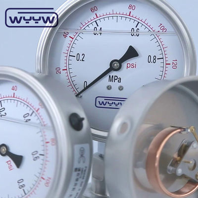 100mm Oil Thread Chromed Bourdon Tube Type Pressure Gauge Bottom Mount