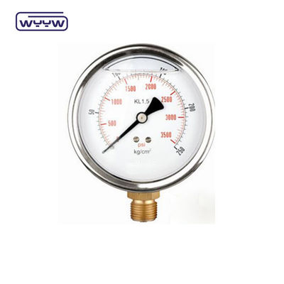 4 &quot;đầy chất lỏng bùn bơm Pressure Gauge Bottom Mount 1,6% độ chính xác