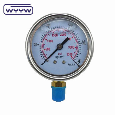 Máy đo áp suất glycerine 100mm Máy đo áp suất đáy cho dầu và khí đốt