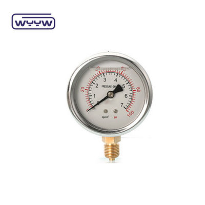 Máy đo áp suất glycerine 100mm Máy đo áp suất đáy cho dầu và khí đốt