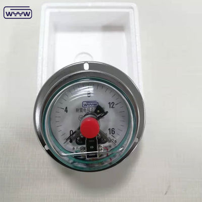 0-1MPa Máy đo áp suất tiếp xúc điện, Máy đo áp suất chứa dầu silicone với sườn