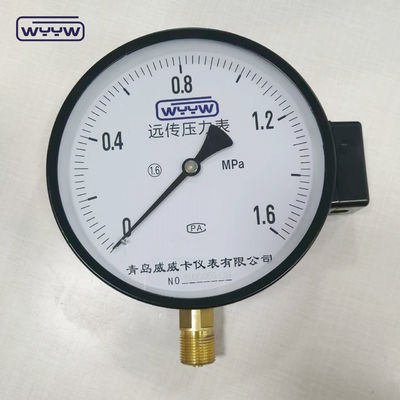 1.6MPa vỏ thép màu đen 1/2 &quot;bsp M20X1.5 6 inch tiếp xúc điện manometer áp suất hai quy mô giá